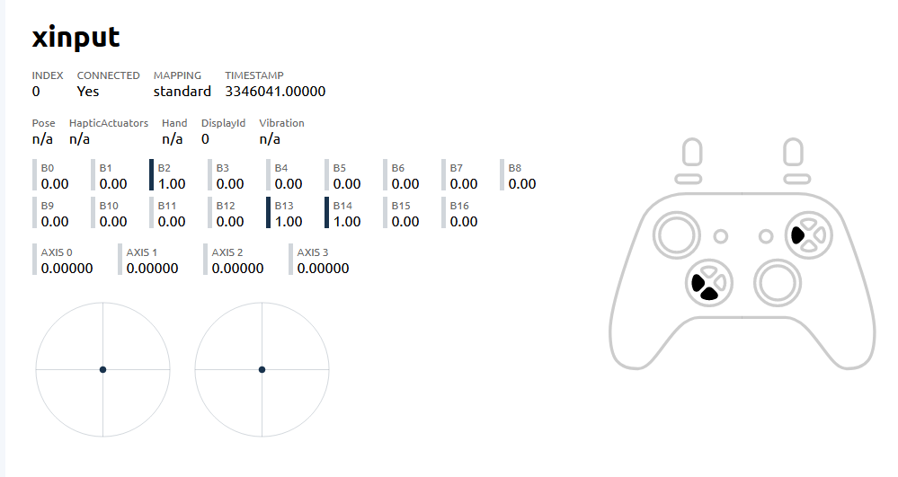 Prueba de botones en Gamepad Tester